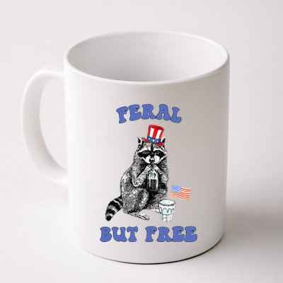 Feral But Free 4th Of July Raccoon Independence Day Mug