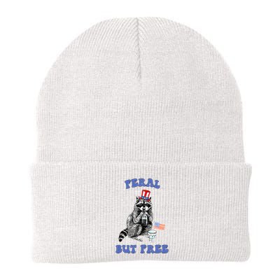 Feral But Free 4th Of July Raccoon Independence Day Beanie