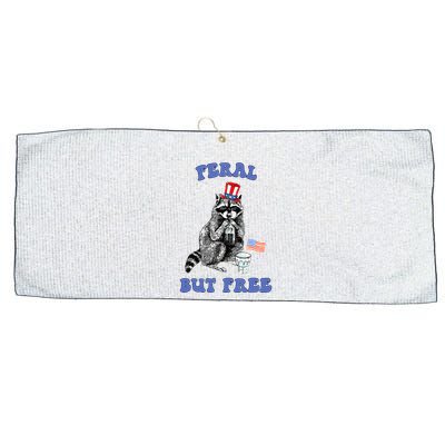Feral But Free 4th Of July Raccoon Independence Day Large Microfiber Waffle Golf Towel