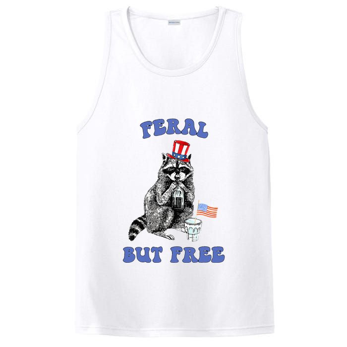 Feral But Free 4th Of July Raccoon Independence Day PosiCharge Competitor Tank