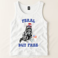 Feral But Free 4th Of July Raccoon Independence Day Tank Top