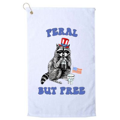 Feral But Free 4th Of July Raccoon Independence Day Golf Towel