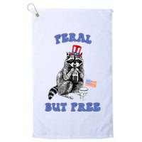 Feral But Free 4th Of July Raccoon Independence Day Golf Towel