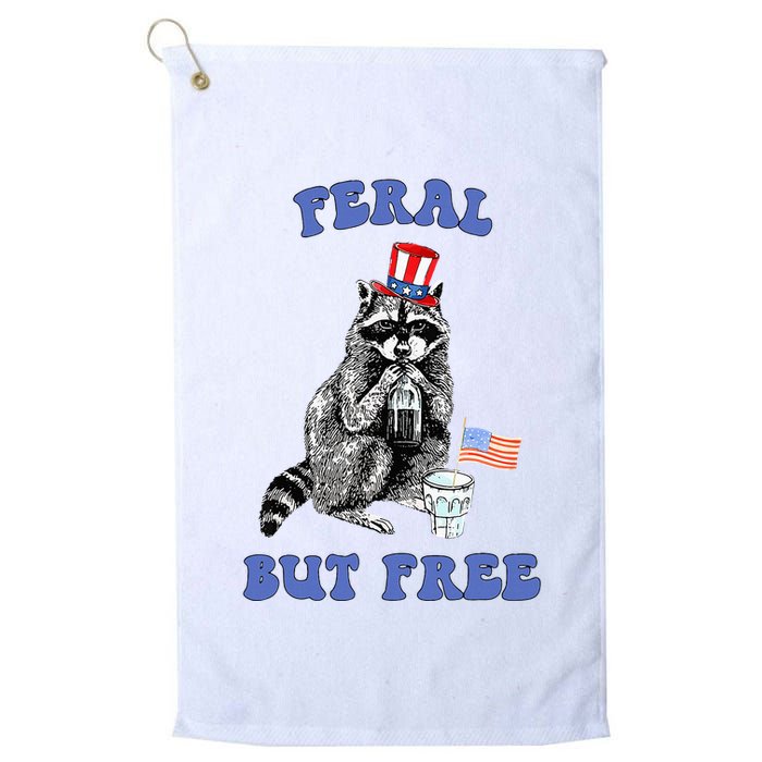 Feral But Free 4th Of July Raccoon Independence Day Golf Towel