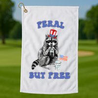 Feral But Free 4th Of July Raccoon Independence Day Golf Towel