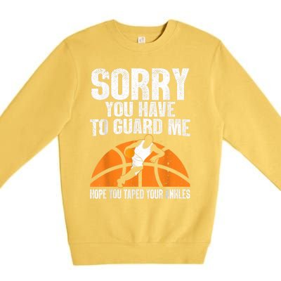 Funny Basketball For Men Women Sports Game Basketball Player Premium Crewneck Sweatshirt