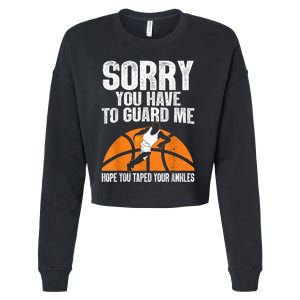 Funny Basketball For Men Women Sports Game Basketball Player Cropped Pullover Crew