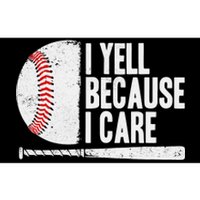 Funny Baseball Fan Humor I Yell Because I Care Baseball Dads Bumper Sticker