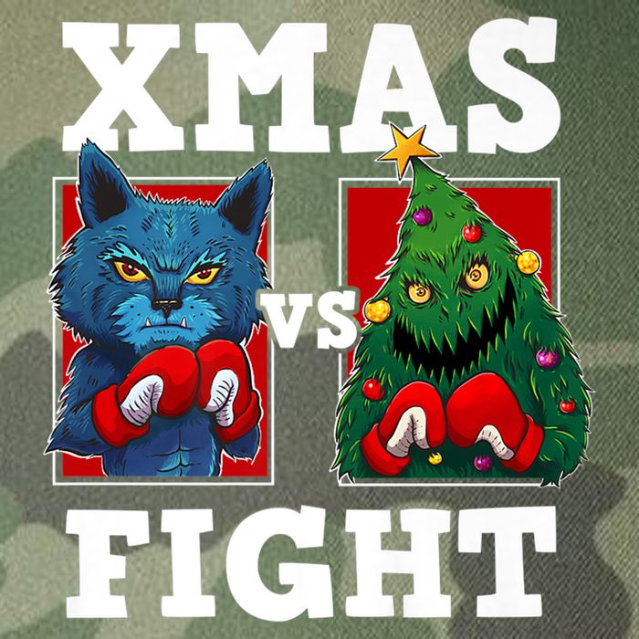 Funny Boxing Funny Cat Vs Christmas Tree Legacy Tie Dye Trucker Hat