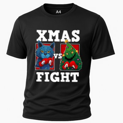 Funny Boxing Funny Cat Vs Christmas Tree Performance Shirt