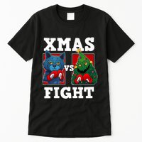 Funny Boxing Funny Cat Vs Christmas Tree Tall T-Shirt