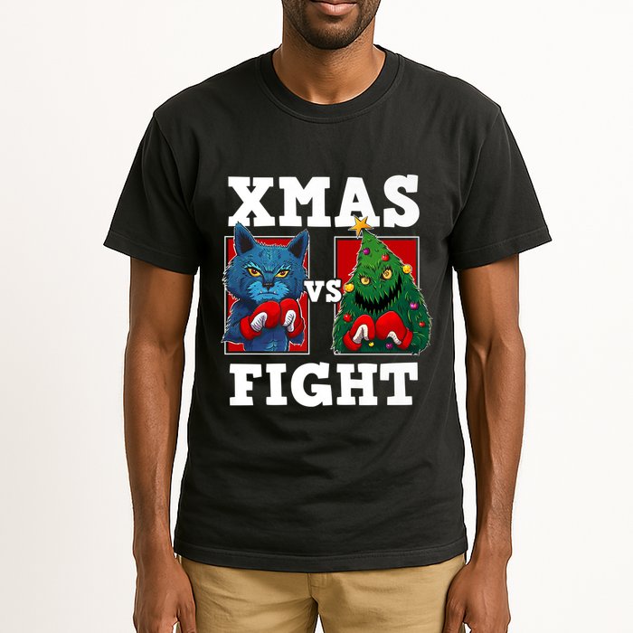Funny Boxing Funny Cat Vs Christmas Tree Tall T-Shirt