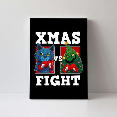 Funny Boxing Funny Cat Vs Christmas Tree Canvas