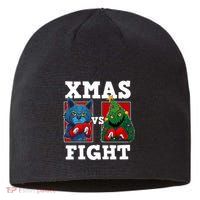 Funny Boxing Funny Cat Vs Christmas Tree Sustainable Beanie