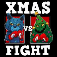 Funny Boxing Funny Cat Vs Christmas Tree 16 in Basic Backpack