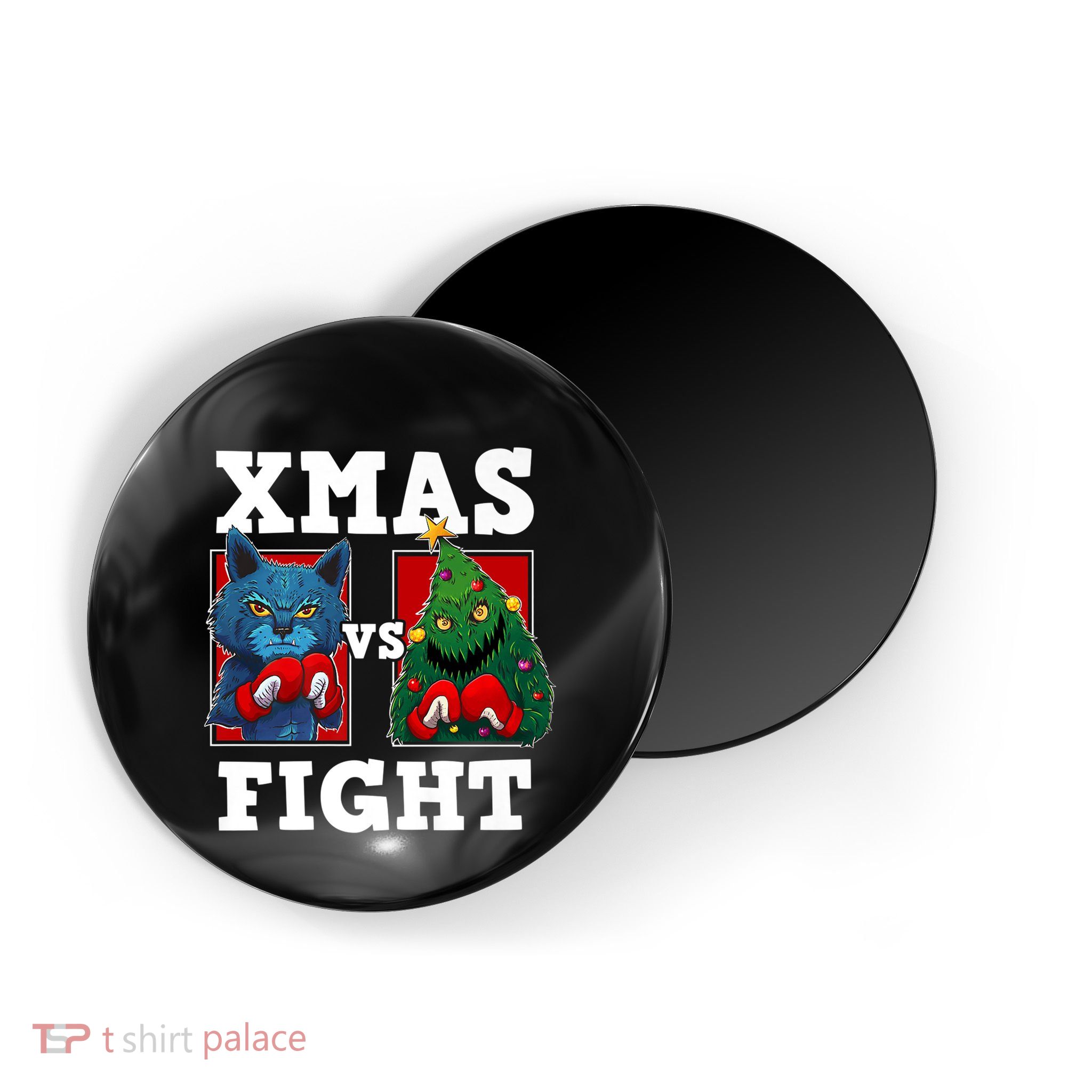 Funny Boxing Funny Cat Vs Christmas Tree Magnet