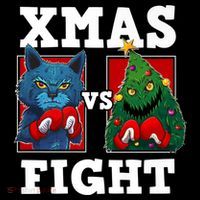 Funny Boxing Funny Cat Vs Christmas Tree Magnet