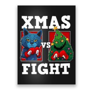 Funny Boxing Funny Cat Vs Christmas Tree Poster