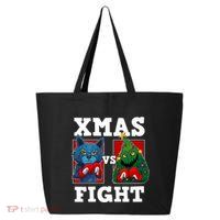 Funny Boxing Funny Cat Vs Christmas Tree 25L Jumbo Tote