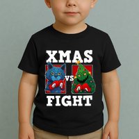 Funny Boxing Funny Cat Vs Christmas Tree Toddler T-Shirt