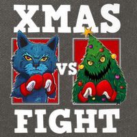 Funny Boxing Funny Cat Vs Christmas Tree Cotton Canvas Backpack