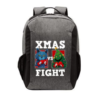Funny Boxing Funny Cat Vs Christmas Tree Vector Backpack