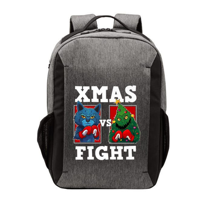 Funny Boxing Funny Cat Vs Christmas Tree Vector Backpack