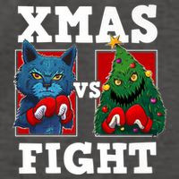 Funny Boxing Funny Cat Vs Christmas Tree Vector Backpack