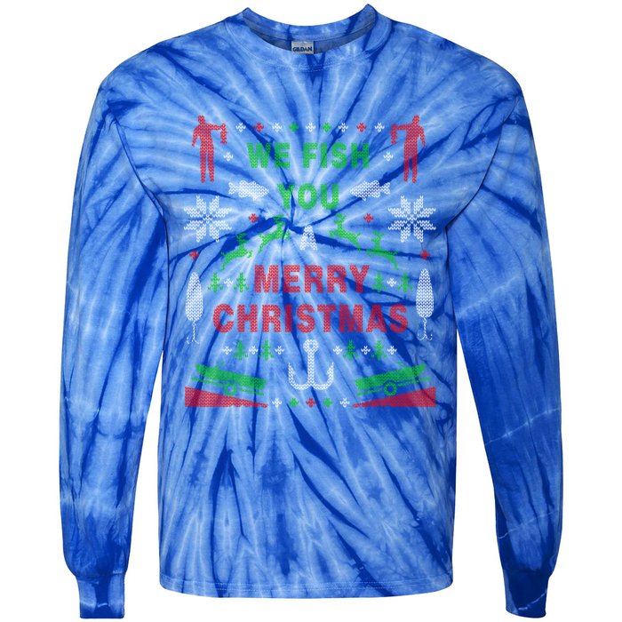 Funny Bass Fishing Ugly Christmas Party Gift Meaningful Gift Tie-Dye Long Sleeve Shirt