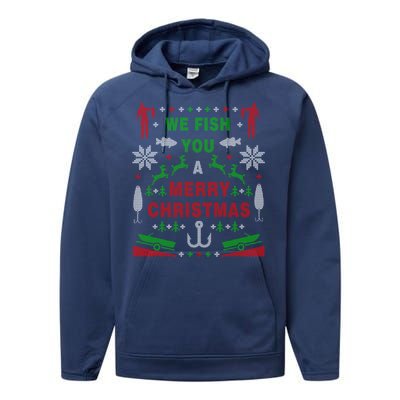 Funny Bass Fishing Ugly Christmas Party Gift Meaningful Gift Performance Fleece Hoodie