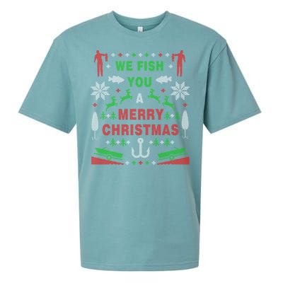 Funny Bass Fishing Ugly Christmas Party Gift Meaningful Gift Sueded Cloud Jersey T-Shirt