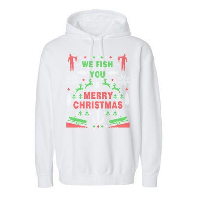 Funny Bass Fishing Ugly Christmas Party Gift Meaningful Gift Garment-Dyed Fleece Hoodie