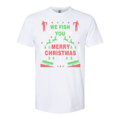 Funny Bass Fishing Ugly Christmas Party Gift Meaningful Gift Softstyle CVC T-Shirt