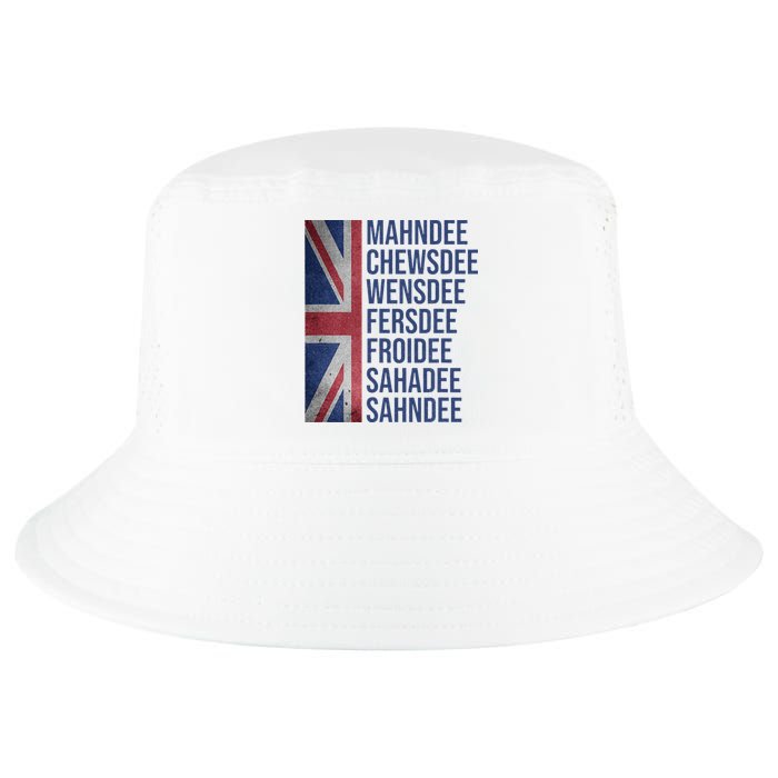 Funny British Flag Cockney Accent Days Of The Week London Cool Comfort Performance Bucket Hat