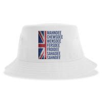 Funny British Flag Cockney Accent Days Of The Week London Sustainable Bucket Hat