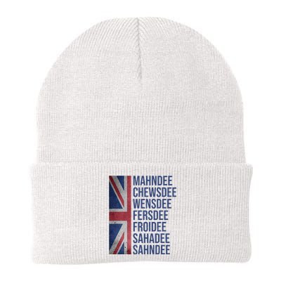 Funny British Flag Cockney Accent Days Of The Week London Knit Cap Winter Beanie