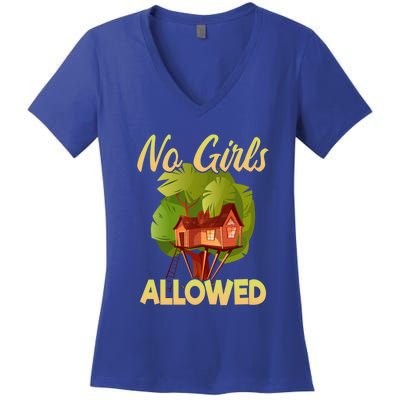 Fort Building Funny No Allowerd Gift Women's V-Neck T-Shirt