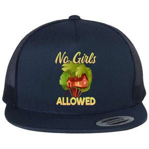 Fort Building Funny No Allowerd Gift Flat Bill Trucker Hat