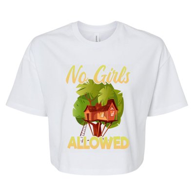 Fort Building Funny No Allowerd Gift Bella+Canvas Jersey Crop Tee