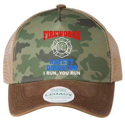 Funny Bang Firecracker Firework Safety Director I Run You Run Legacy Tie Dye Trucker Hat