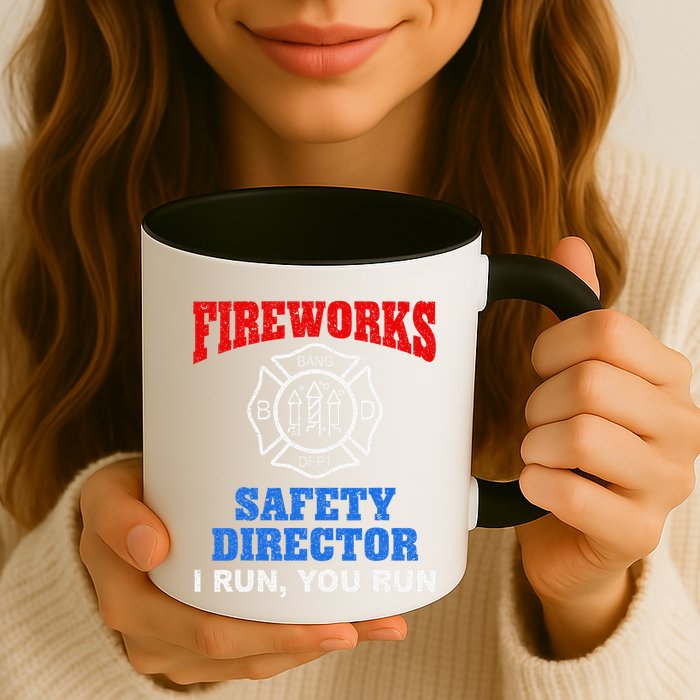 Funny Bang Firecracker Firework Safety Director I Run You Run Mug