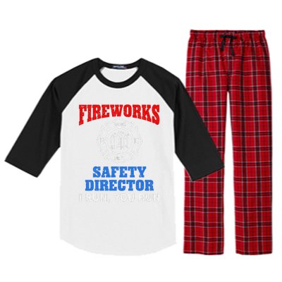 Funny Bang Firecracker Firework Safety Director I Run You Run Raglan Sleeve Pajama Set