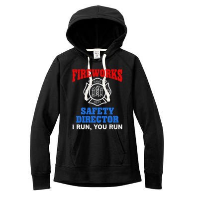 Funny Bang Firecracker Firework Safety Director I Run You Run Women's Fleece Hoodie