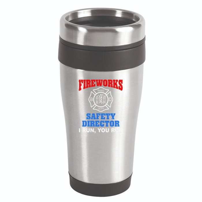 Funny Bang Firecracker Firework Safety Director I Run You Run 16oz Travel Tumbler