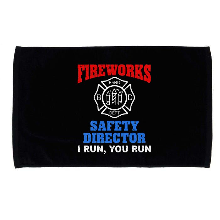 Funny Bang Firecracker Firework Safety Director I Run You Run Microfiber Hand Towel