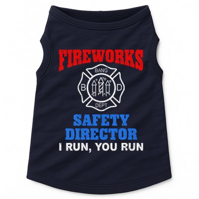 Funny Bang Firecracker Firework Safety Director I Run You Run Doggie Tank