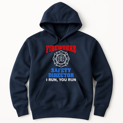 Funny Bang Firecracker Firework Safety Director I Run You Run Hoodie
