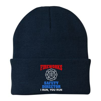 Funny Bang Firecracker Firework Safety Director I Run You Run Beanie