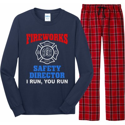 Funny Bang Firecracker Firework Safety Director I Run You Run Long Sleeve Pajama Set