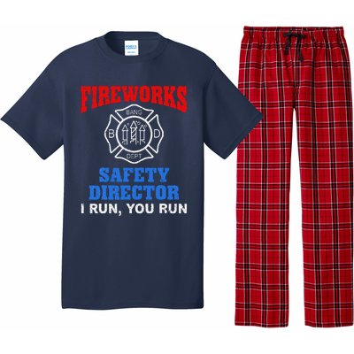 Funny Bang Firecracker Firework Safety Director I Run You Run Pajama Set